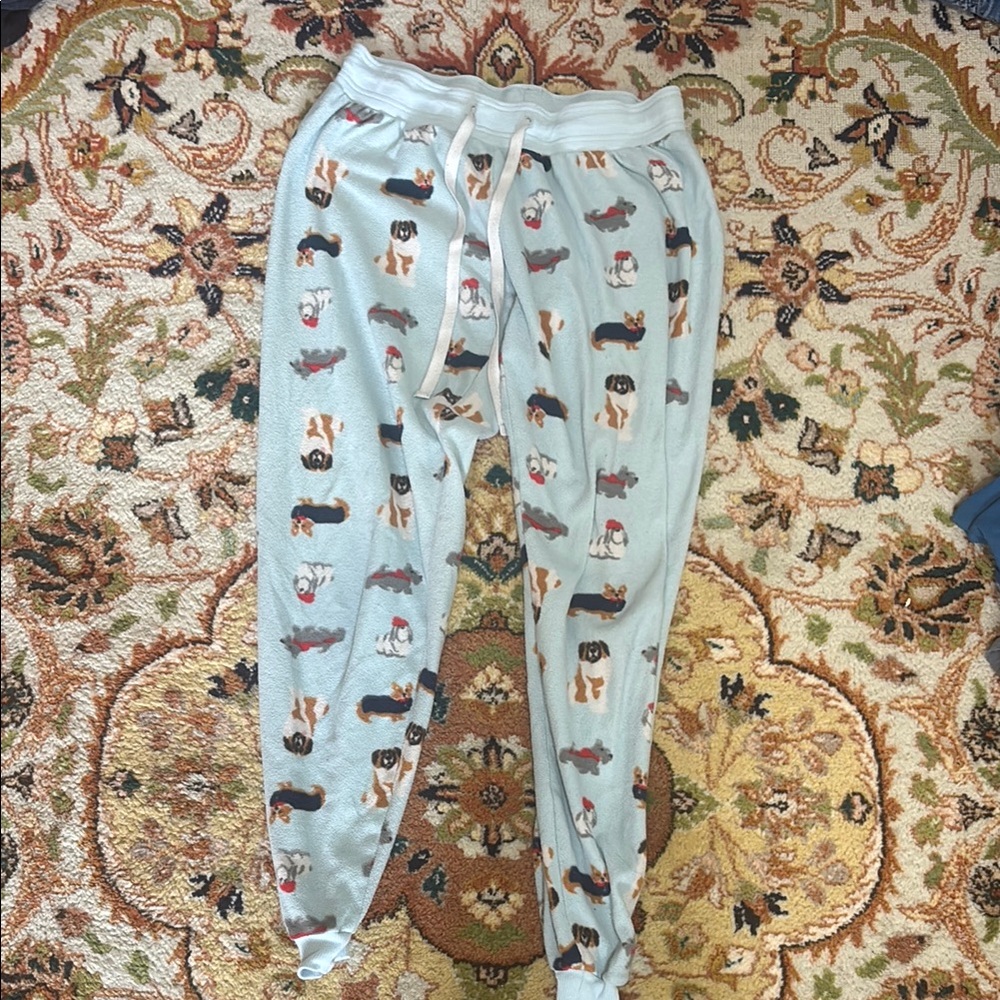 Kids' Light Blue Dog Print Joggers